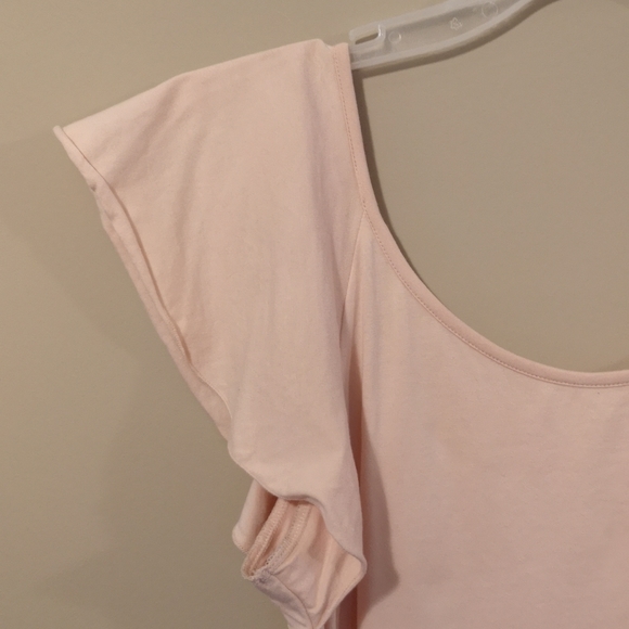 Elegantees violet ruffle bodysuit in sepia rose size M - Picture 3 of 8